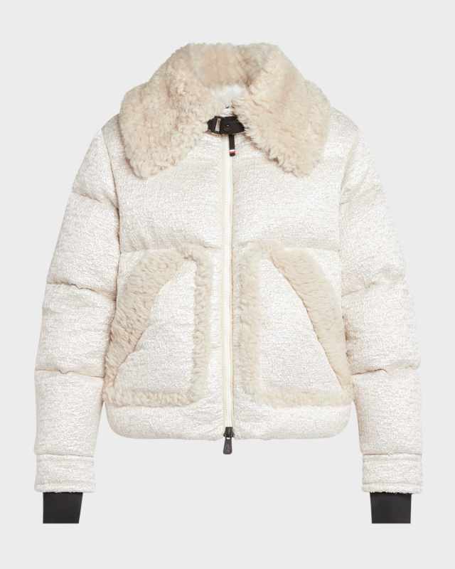 Stowe Metallic Boucle Puffer Jacket